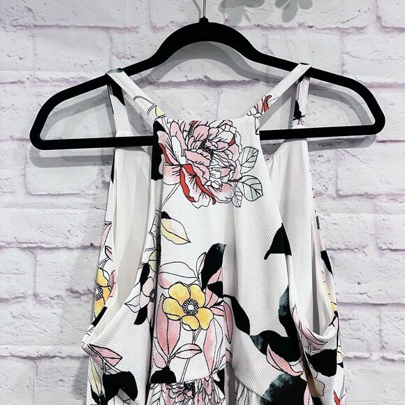 Torrid White Floral Sleeveless Knee Length Skater Dress Stretch Size 2 Casual - Picture 5 of 10